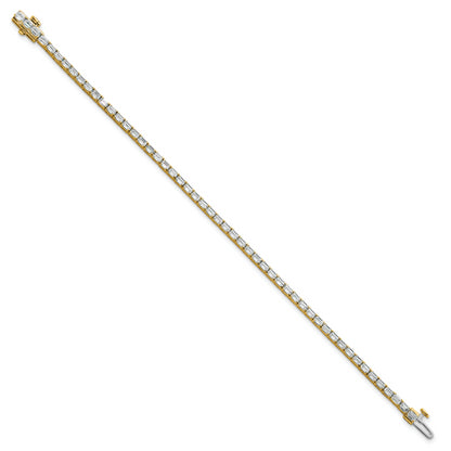 14K Yellow Gold Certified Lab Grown Diamond Vs/Si Fgh Emerald Tennis Bracelet