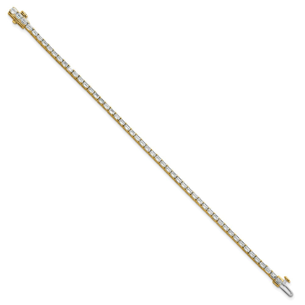 14K Yellow Gold Certified Lab Grown Diamond Vs Def Emerald Tennis Bracelet