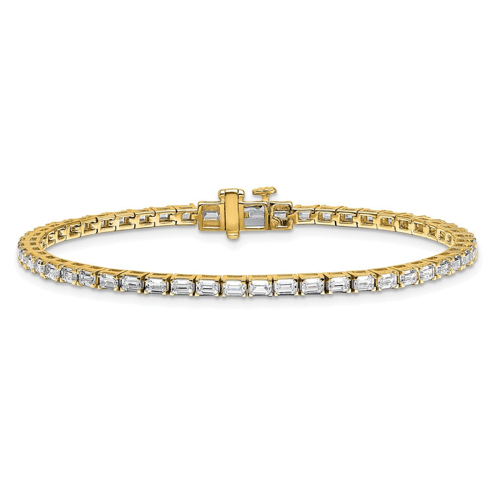 14K Yellow Gold Certified Lab Grown Diamond Vs/Si Fgh Emerald Tennis Bracelet