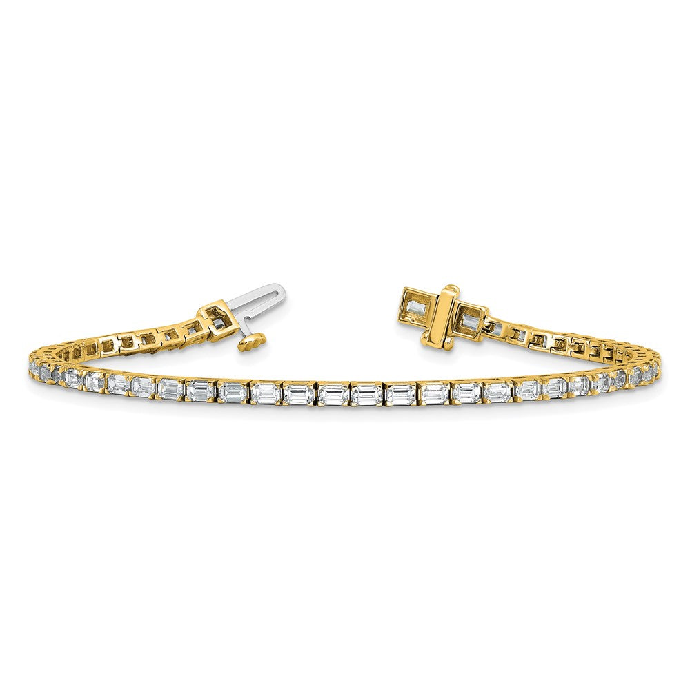 14K Yellow Gold Certified Lab Grown Diamond Vs/Si Fgh Emerald Tennis Bracelet