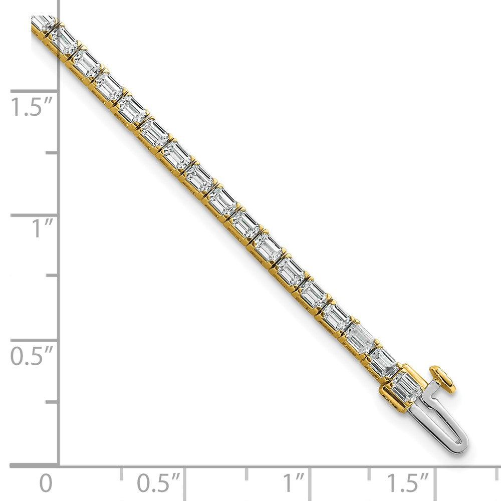 14K Yellow Gold Certified Lab Grown Diamond Vs/Si Fgh Emerald Tennis Bracelet