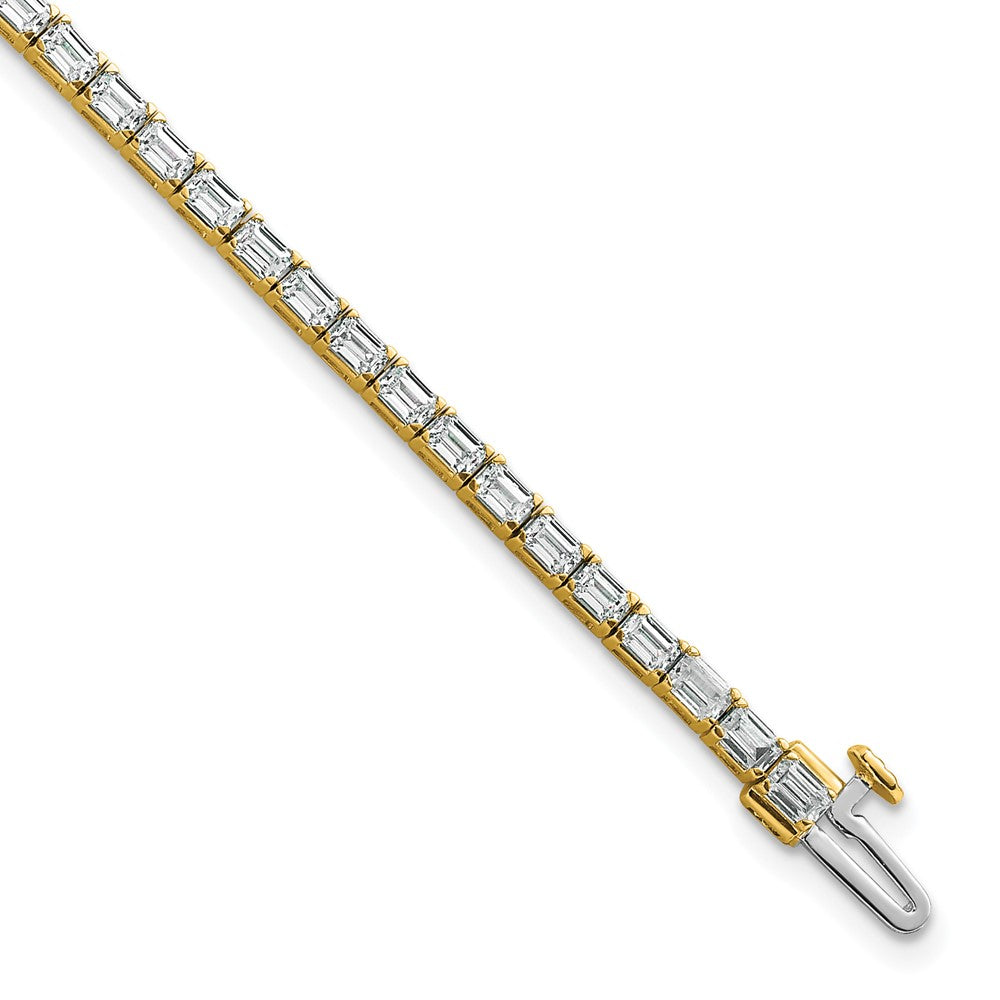 14K Yellow Gold Certified Lab Grown Diamond Vs/Si Fgh Emerald Tennis Bracelet