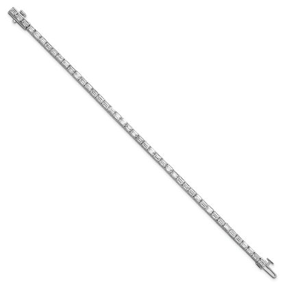 14K White Gold Lab Grown Diamond Vs/Si+ G+ Emerald Tennis Bracelet