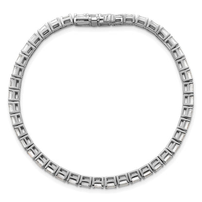 14K White Gold Certified Lab Grown Diamond Vs Def Emerald Tennis Bracelet