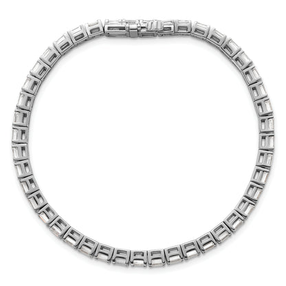 14K White Gold Lab Grown Diamond Vs/Si+ G+ Emerald Tennis Bracelet