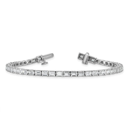 14K White Gold Lab Grown Diamond Vs/Si+ G+ Emerald Tennis Bracelet