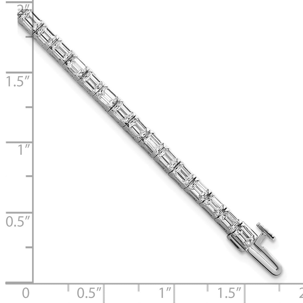 14K White Gold Certified Lab Grown Diamond Vs/Si Fgh Emerald Tennis Bracele