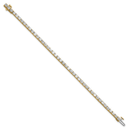 14K Yellow Gold Certified Lab Grown Diamond Vs Def Emerald Tennis Bracelet