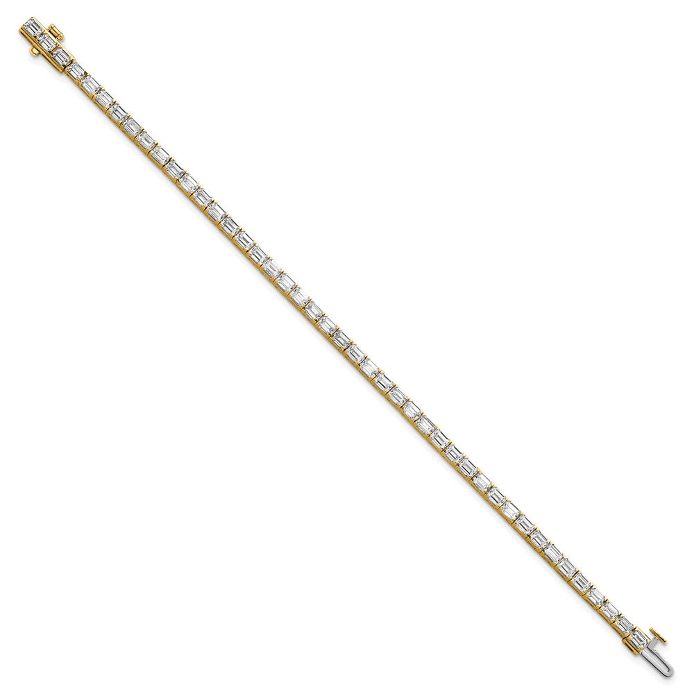 14K Yellow Gold Certified Lab Grown Diamond Vs Def Emerald Tennis Bracelet