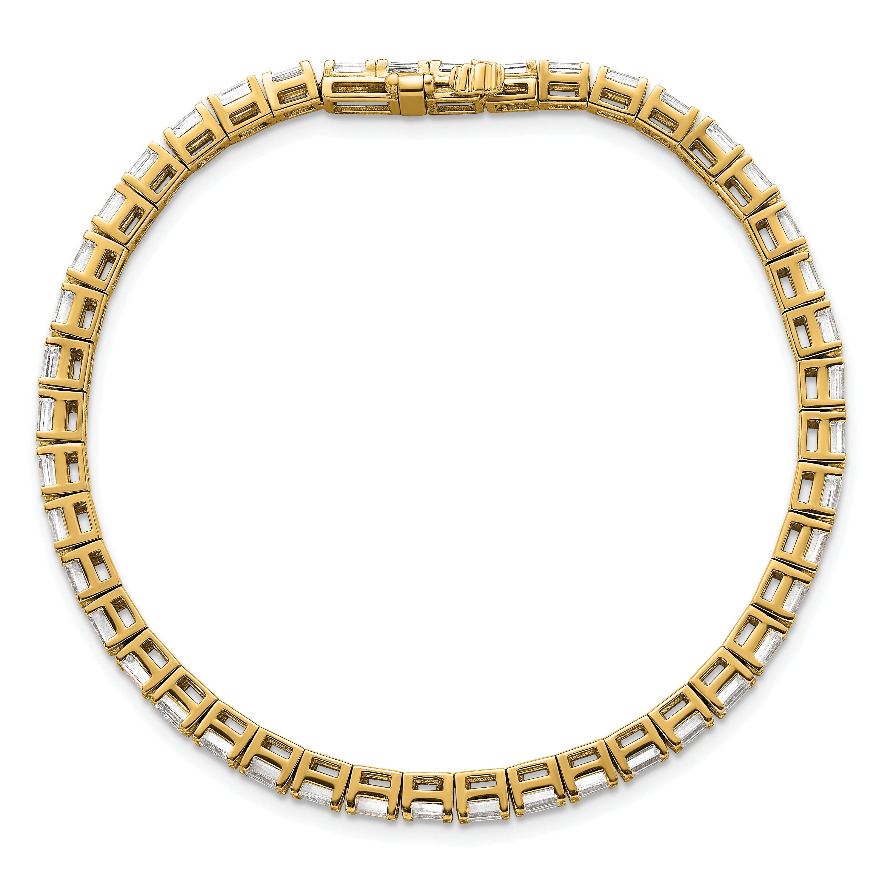 14K Yellow Gold Certified Lab Grown Diamond Vs Def Emerald Tennis Bracelet