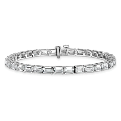 14K White Gold Ctw Vs+ F+ Lab Grown Emerald Diamond Tennis Bracelet