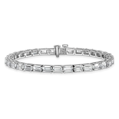 14K White Gold Ctw Vs+ F+ Lab Grown Emerald Diamond Tennis Bracelet