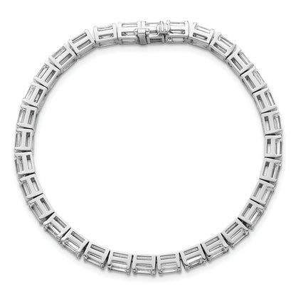14K White Gold Ctw Vs+ F+ Lab Grown Emerald Diamond Tennis Bracelet