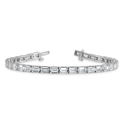 14K White Gold Ctw Vs+ F+ Lab Grown Emerald Diamond Tennis Bracelet