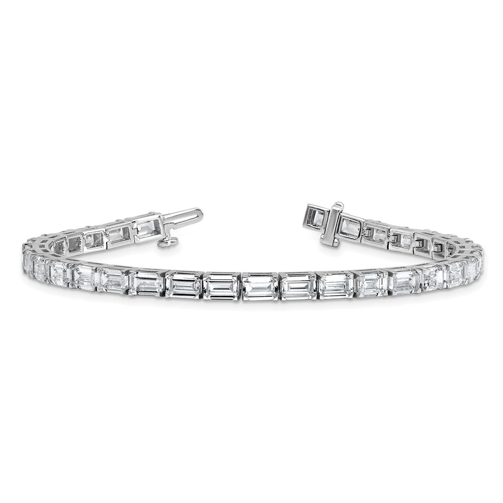 14K White Gold Ctw Vs+ F+ Lab Grown Emerald Diamond Tennis Bracelet