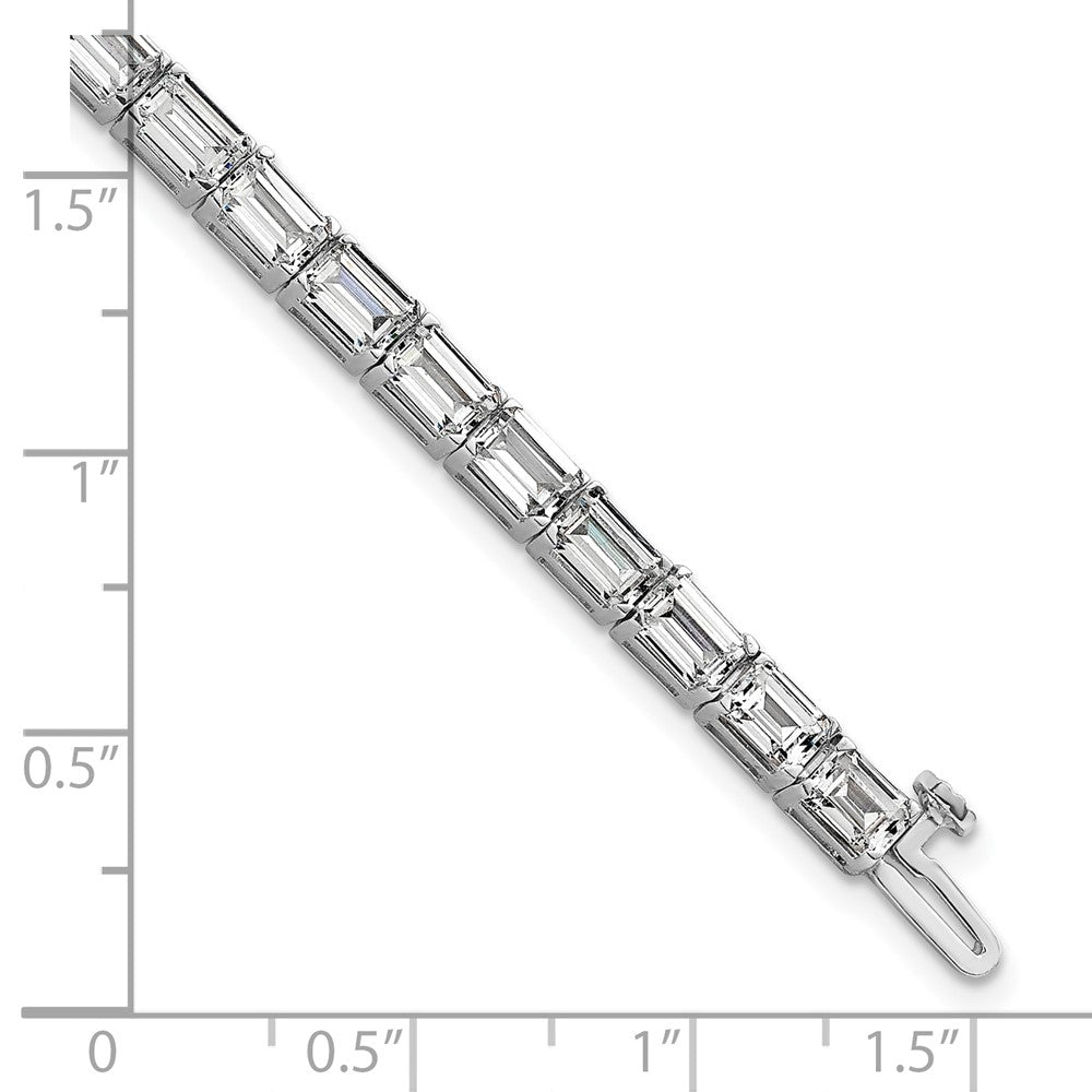 14K White Gold Certified Lab Grown Diamond Vs/Si Fgh Emerald Tennis Bracele