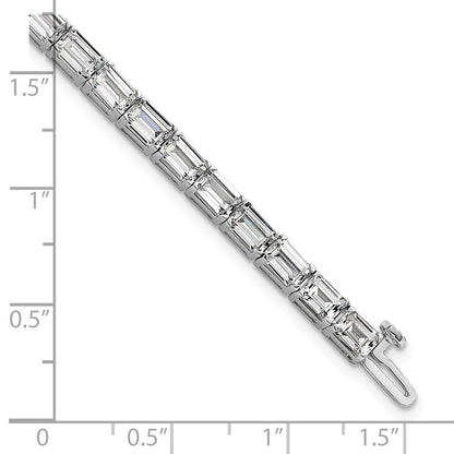 14K White Gold Certified Lab Grown Diamond Vs/Si Fgh Emerald Tennis Bracele