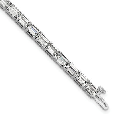 14K White Gold Ctw Vs+ F+ Lab Grown Emerald Diamond Tennis Bracelet
