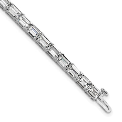 14K White Gold Ctw Vs+ F+ Lab Grown Emerald Diamond Tennis Bracelet
