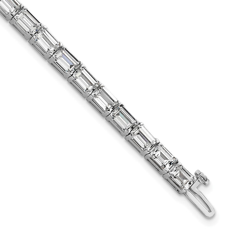 14K White Gold Ctw Vs+ F+ Lab Grown Emerald Diamond Tennis Bracelet