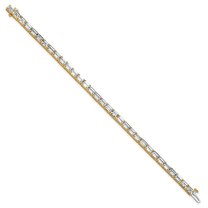 14K Yellow Gold Certified Lab Grown Diamond Vs/Si Fgh Emerald Tennis Bracelet