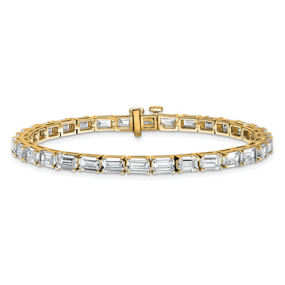 14K Yellow Gold Lab Grown Diamond Vs/Si+ G+ Emerald Tennis Bracelet