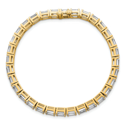 14K Yellow Gold Lab Grown Diamond Vs/Si+ G+ Emerald Tennis Bracelet