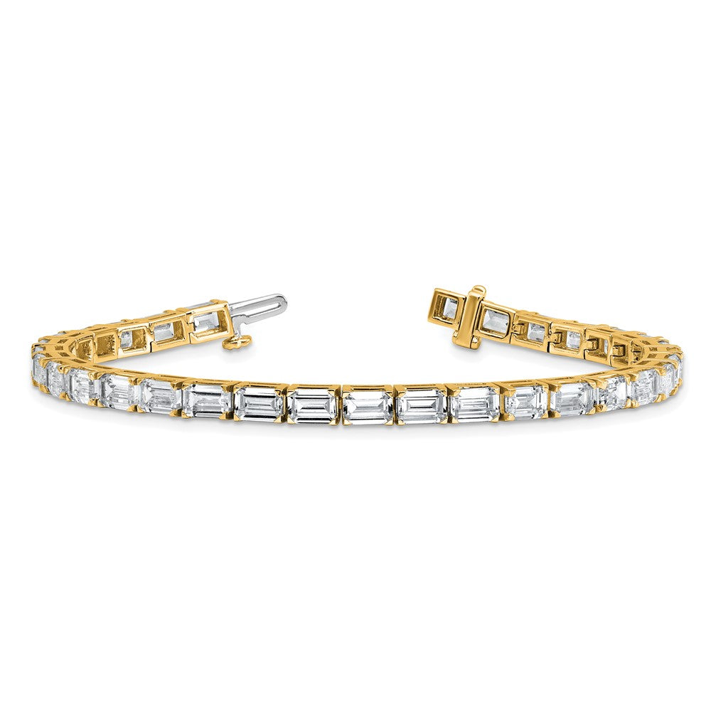 14K Yellow Gold Certified Lab Grown Diamond Vs/Si Fgh Emerald Tennis Bracelet