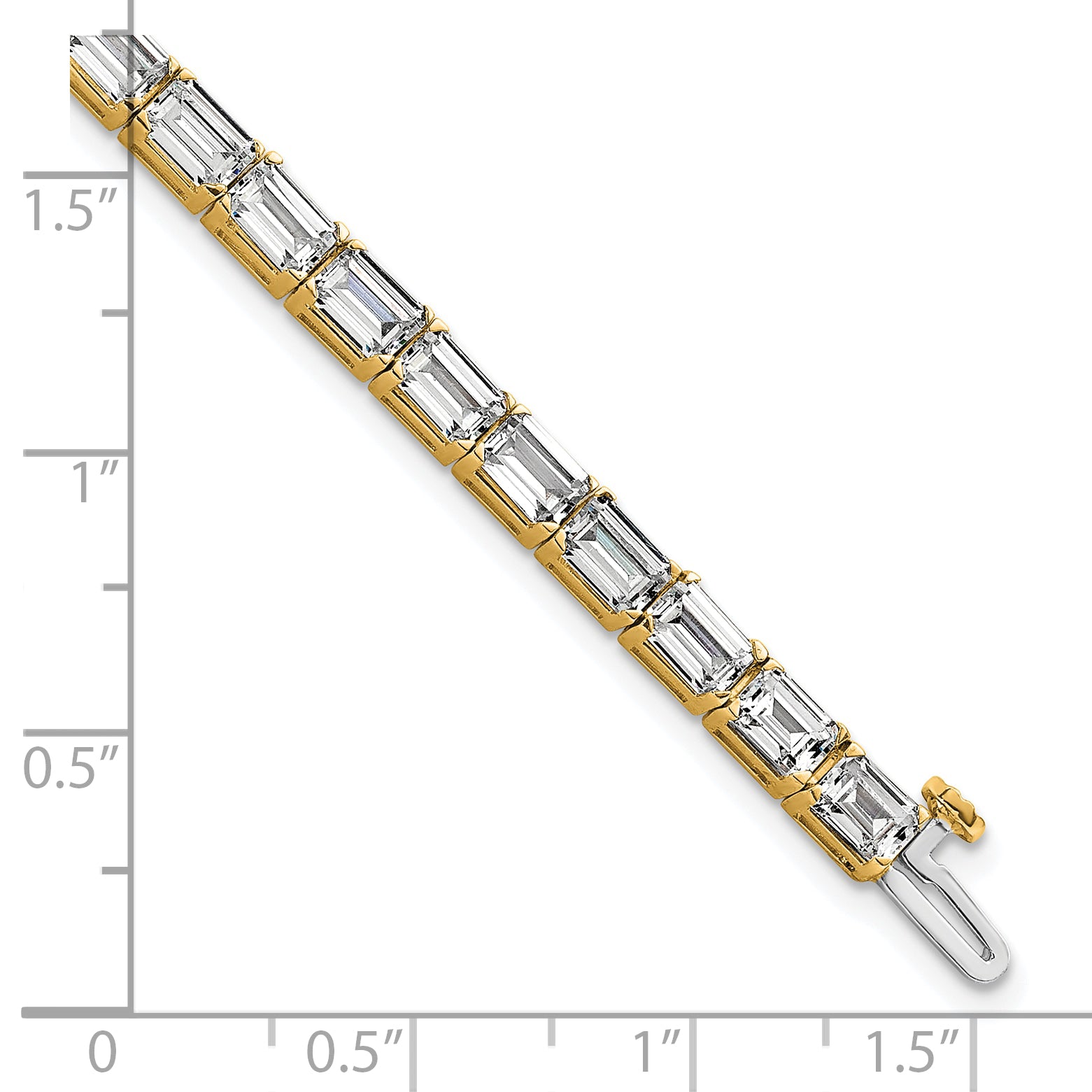 14K Yellow Gold Lab Grown Diamond Vs/Si+ G+ Emerald Tennis Bracelet