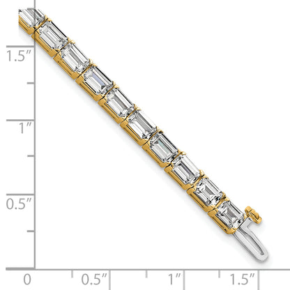 14K Yellow Gold Lab Grown Diamond Vs/Si+ G+ Emerald Tennis Bracelet