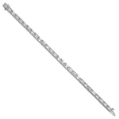 14K White Gold Lab Grown Diamond Vs/Si+ G+ Emerald Tennis Bracelet