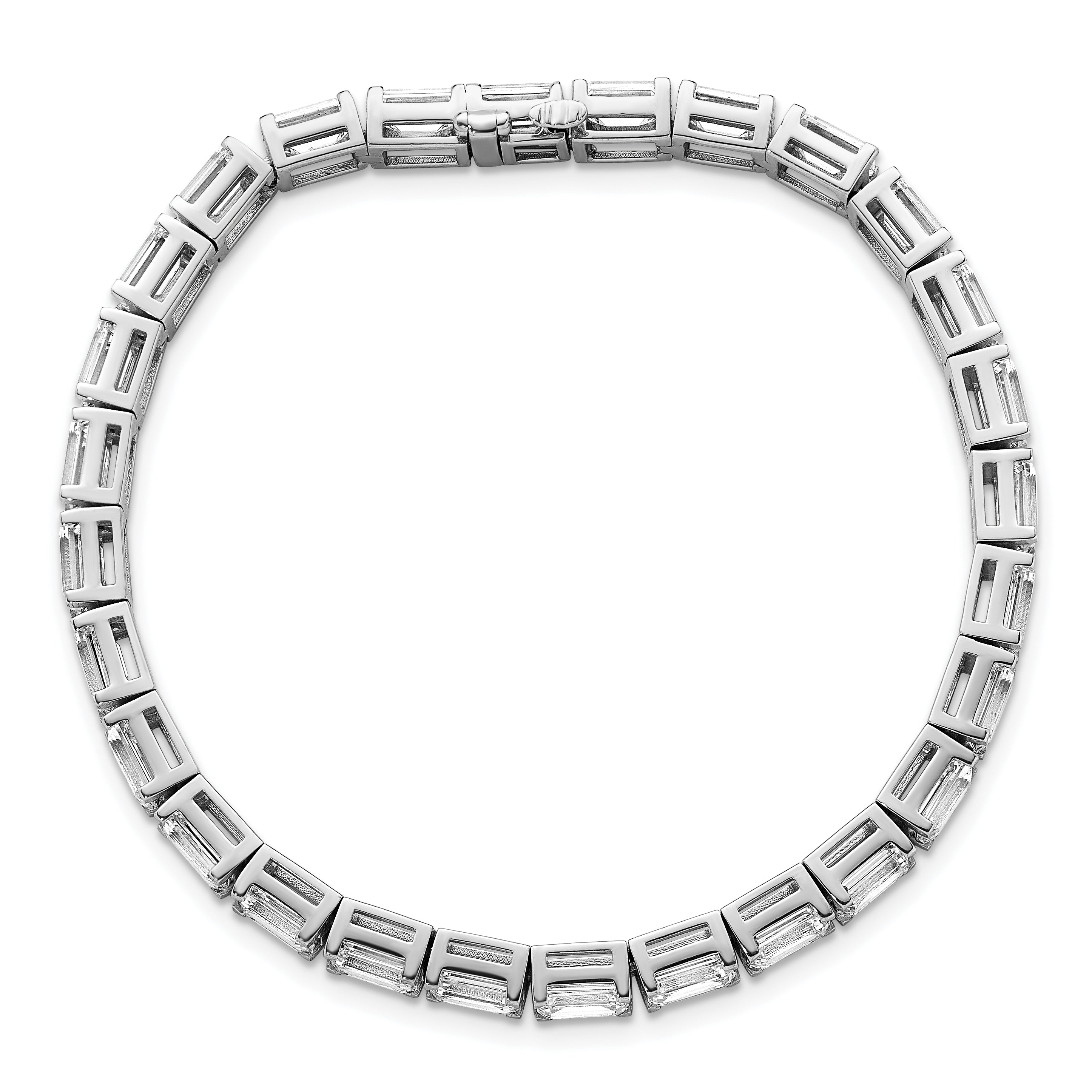 14K White Gold Lab Grown Diamond Vs/Si+ G+ Emerald Tennis Bracelet