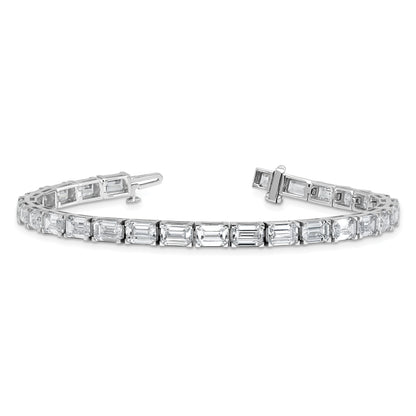 14K White Gold Lab Grown Diamond Vs/Si+ G+ Emerald Tennis Bracelet