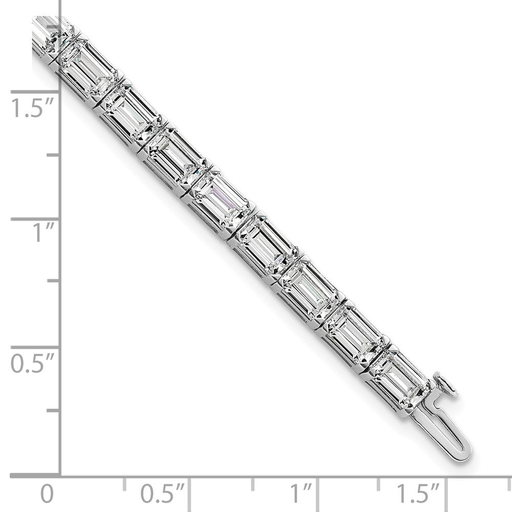 14K White Gold Lab Grown Diamond Vs/Si+ G+ Emerald Tennis Bracelet