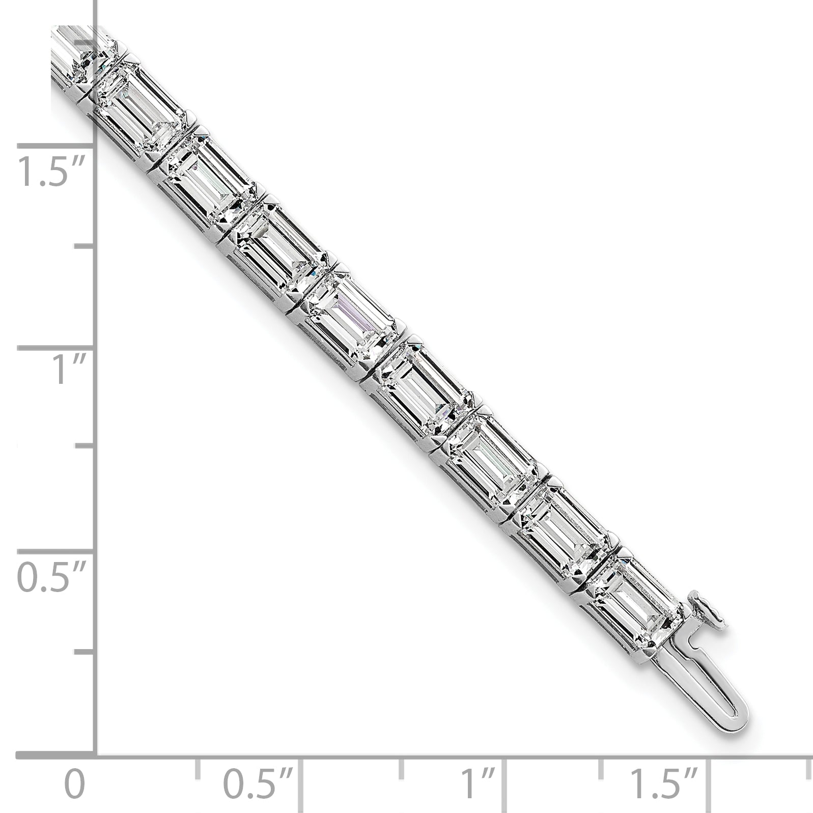 14K White Gold Lab Grown Diamond Vs/Si+ G+ Emerald Tennis Bracelet