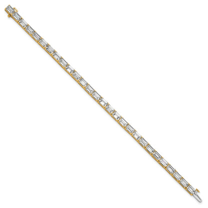 14K Yellow Gold Certified Lab Grown Diamond Vs/Si Fgh Emerald Tennis Bracelet