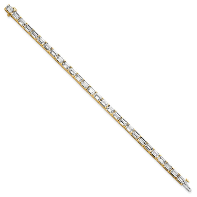 14K Yellow Gold Lab Grown Diamond Vs/Si+ G+ Emerald Tennis Bracelet