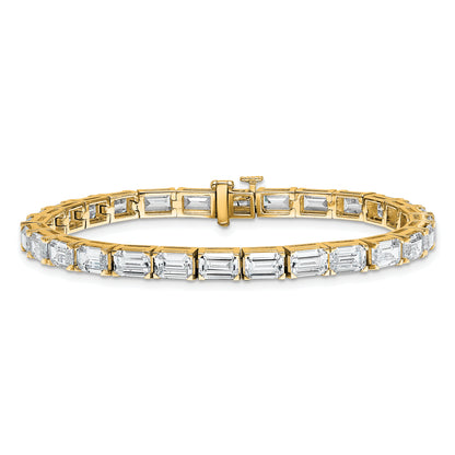 14K Yellow Gold Certified Lab Grown Diamond Vs/Si Fgh Emerald Tennis Bracelet