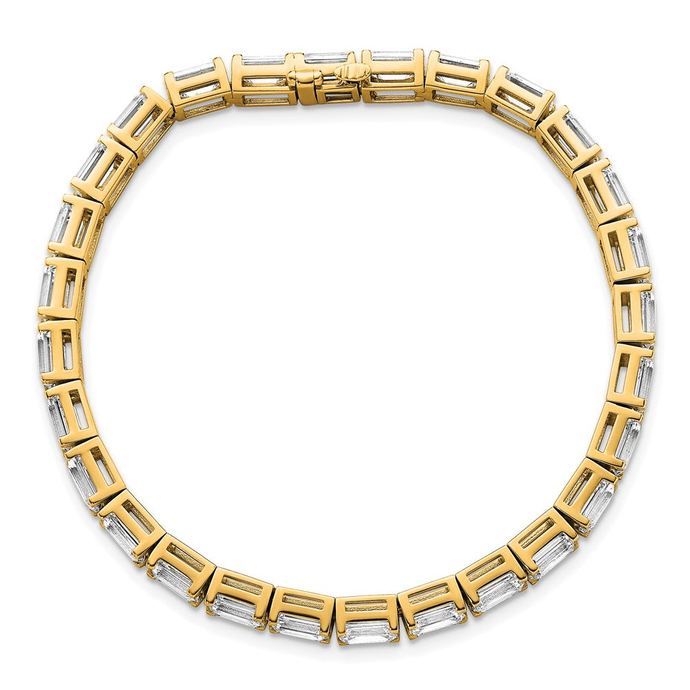 14K Yellow Gold Lab Grown Diamond Vs/Si+ G+ Emerald Tennis Bracelet