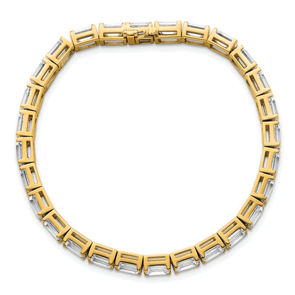 14K Yellow Gold Certified Lab Grown Diamond Vs/Si Fgh Emerald Tennis Bracelet