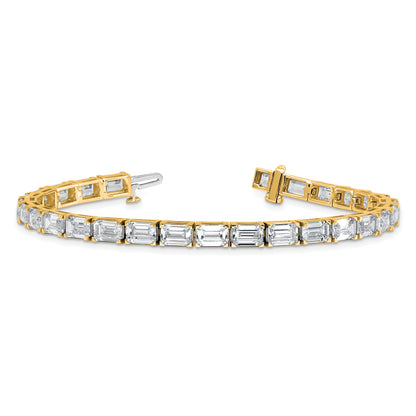 14K Yellow Gold Certified Lab Grown Diamond Vs/Si Fgh Emerald Tennis Bracelet