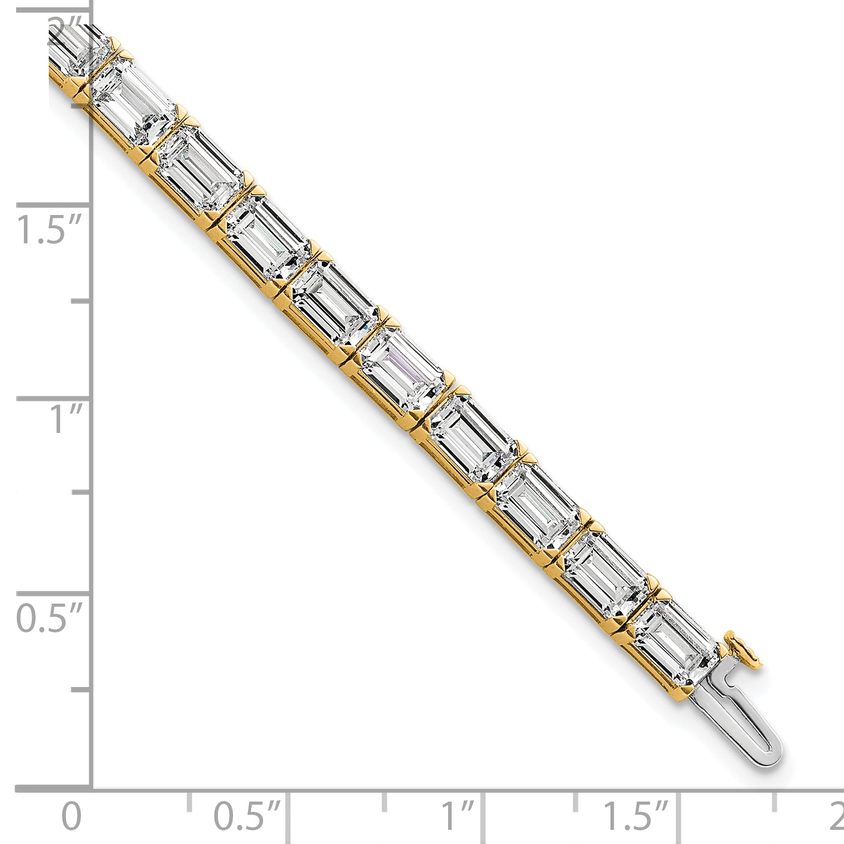 14K Yellow Gold Certified Lab Grown Diamond Vs/Si Fgh Emerald Tennis Bracelet