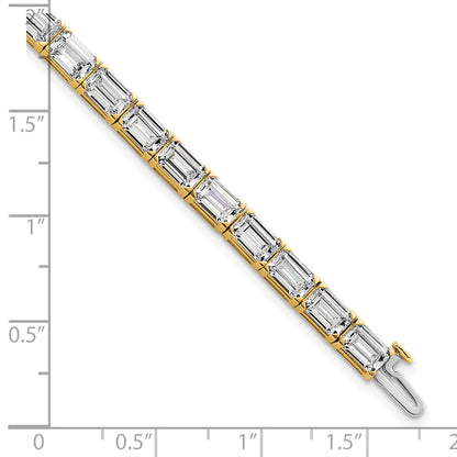 14K Yellow Gold Certified Lab Grown Diamond Vs/Si Fgh Emerald Tennis Bracelet