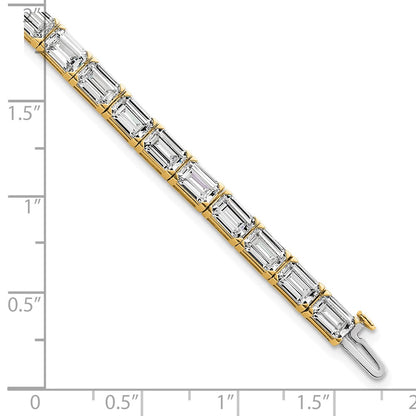 14K Yellow Gold Lab Grown Diamond Vs/Si+ G+ Emerald Tennis Bracelet