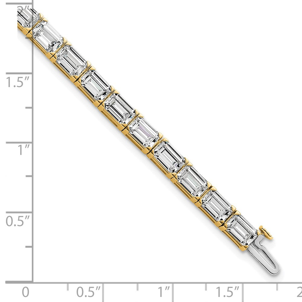 14K Yellow Gold Certified Lab Grown Diamond Vs/Si Fgh Emerald Tennis Bracelet