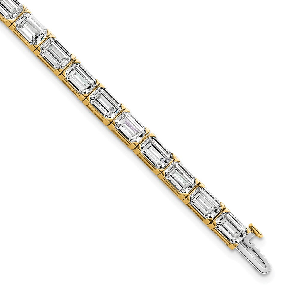 14K Yellow Gold Lab Grown Diamond Vs/Si+ G+ Emerald Tennis Bracelet