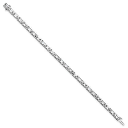 14K White Gold Ctw Vs/Si+ G+ Lab Grown Emerald Diamond Tennis Bracelet