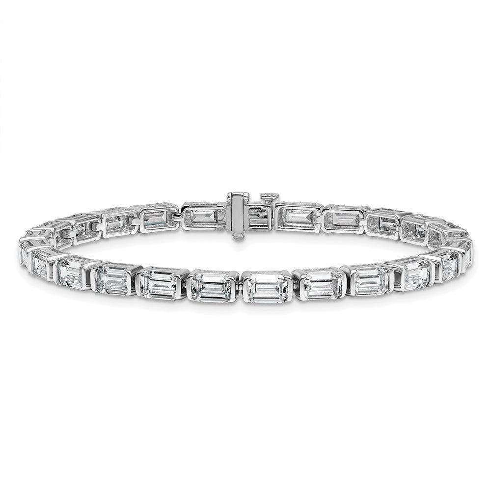 14K White Gold Ctw Vs+ F+ Lab Grown Emerald Diamond Tennis Bracelet
