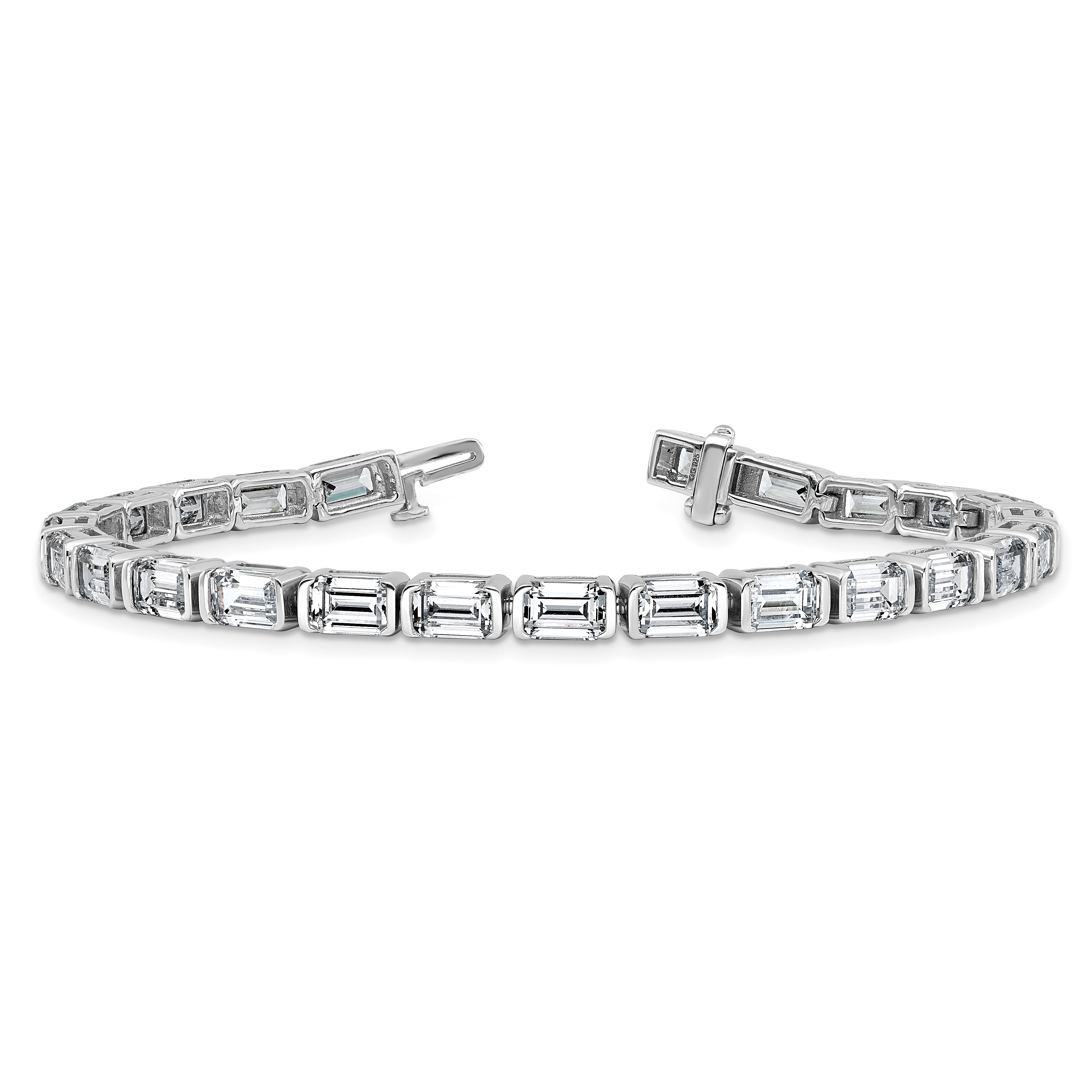 14K White Gold Ctw Vs/Si+ G+ Lab Grown Emerald Diamond Tennis Bracelet