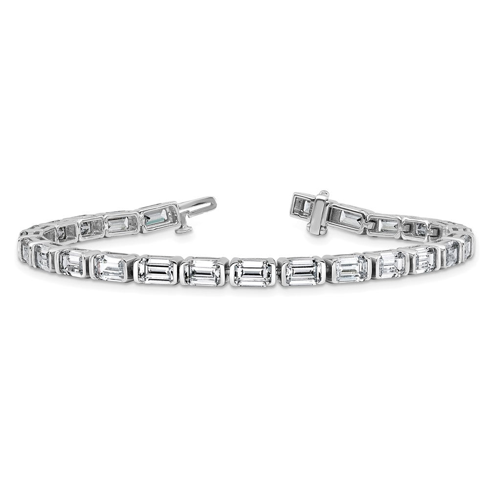 14K White Gold Ctw Vs+ F+ Lab Grown Emerald Diamond Tennis Bracelet